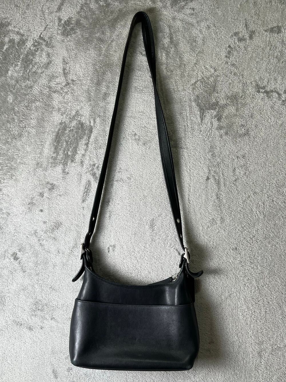 Vintage Coach Legacy Black Leather Zip‎ Crossbody Shoulder Bag Style 9166 Y2K